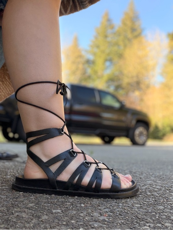 Zara Shoes - ZARA Lace-Up Black Gladiator Sandal for Women